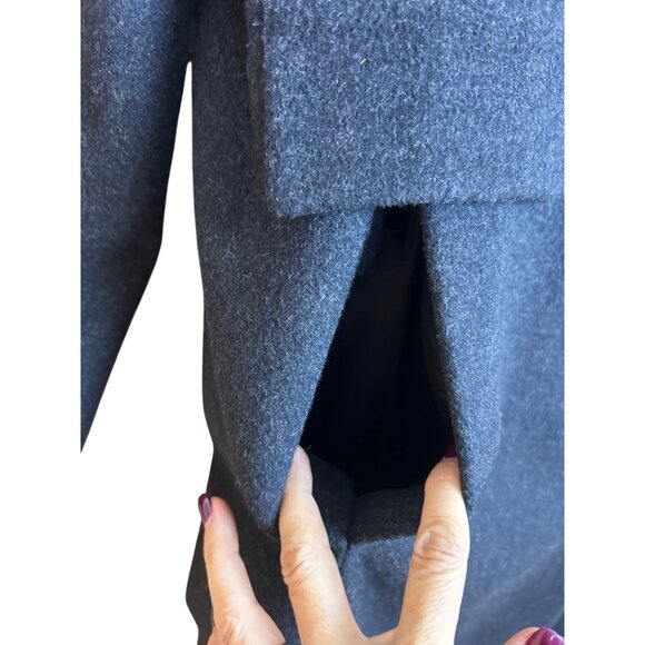 Forecaster of Boston Women's Charcoal Gray Overcoat Wool Cashmere Button Up 14 - Picture 14 of 14